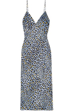 Olivia von Halle | Issa leopard-print silk-satin nightdress | NET-A-PORTER.COM