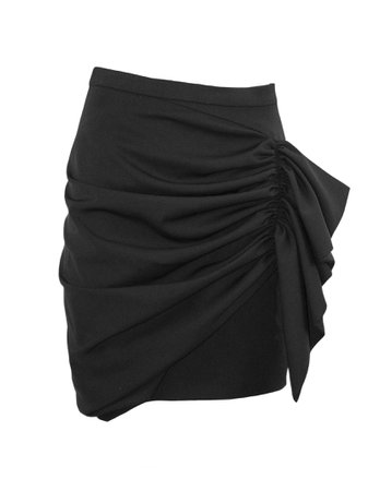 Alexandre Vauthier Black Wool Draped Skirt