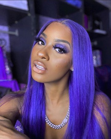 purple baddie wig