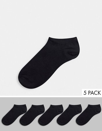 ASOS DESIGN sneaker sock in black 5 pack | ASOS