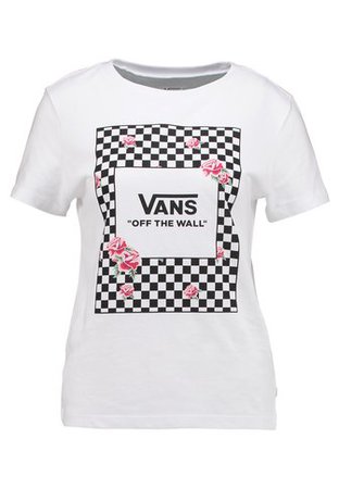 Vans BOXED ROSE CHECKS - Print T-shirt - white - Zalando.co.uk