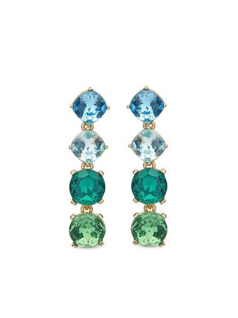 Oscar De La Renta Brass Gemstone Earrings - Farfetch