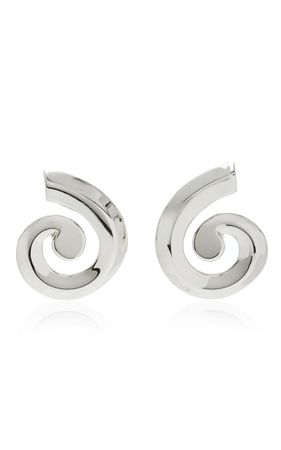 Exclusive Swirl Silver-Tone Earrings By Ben-Amun | Moda Operandi