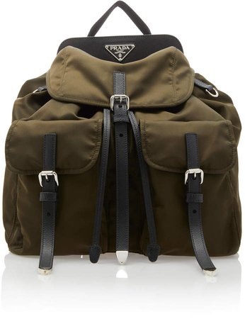 Vela Leather-Trimmed Nylon Backpack