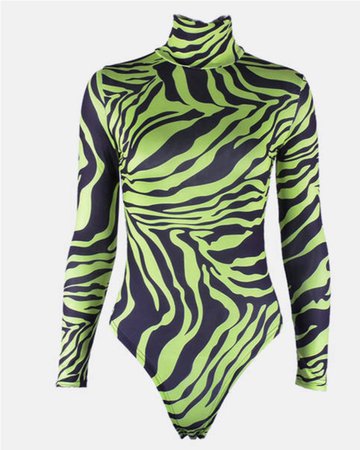 green zebra bodysuit