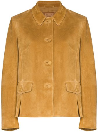 Prada button-up shirt jacket brown 58999054 - Farfetch