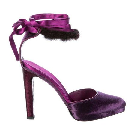 New Size 7 Tom Ford For Gucci "Farewell" Collection Mink Python Velvet Heels For Sale at 1stdibs