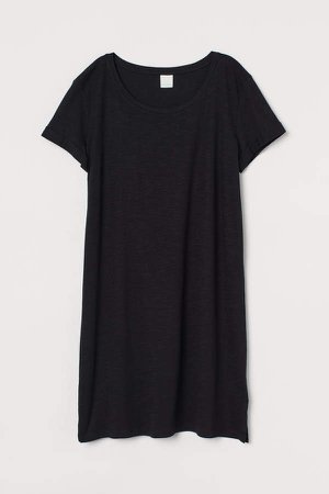 Jersey T-shirt Dress - Black