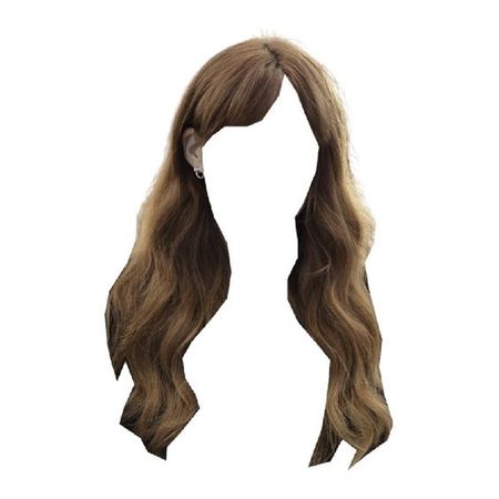 wavy brown hair curtain bangs