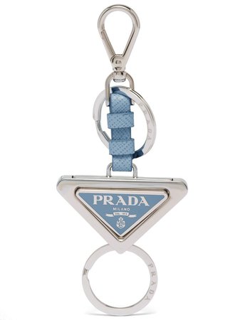 Prada Triangle logo-plaque Keychain - Farfetch