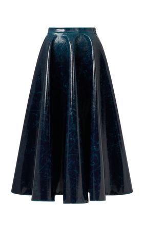 Lacquered Wool-Blend A-Line Midi Skirt By Alaïa | Moda Operandi