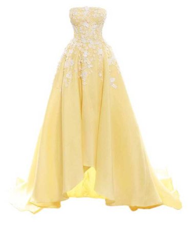 Floral yellow ball gown