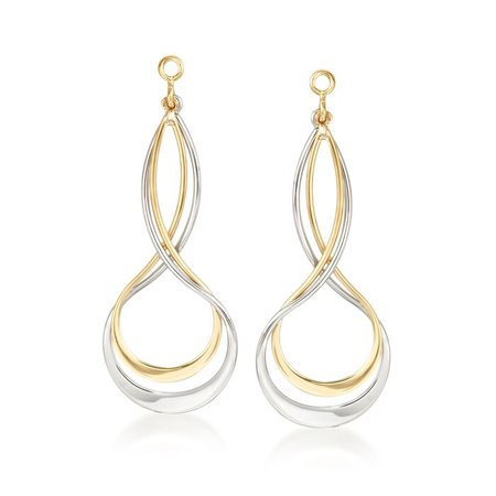 Sterling Silver and 14kt Yellow Gold Earring Jackets | Ross-Simons