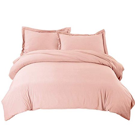 Amazon.com: Bedsure Duvet Cover Set with Zipper Closure Solid Pink/Peach Full/Queen Size(90"x90")-3 Pieces (1 Duvet Cover + 2 Pillow Shams) Ultra Soft Hypoallergenic Microfiber: Home & Kitchen