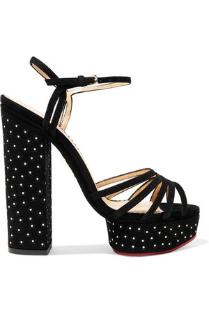 Charlotte Olympia | Rising Star Swarovski crystal-embellished suede platform sandals | NET-A-PORTER.COM