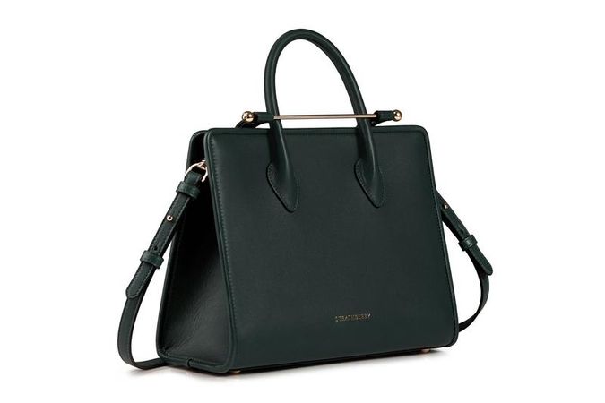 The Strathberry Midi Tote - Bottle Green Leather Handbag - Strathberry