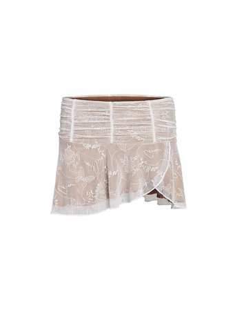 YVETTE SKIRT - WHITE : BUTTERFLY LACE – I.AM.GIA