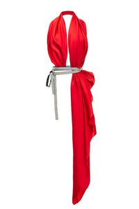 Bianca Stretch Silk Top - Red – Clothia