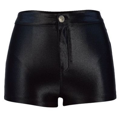 Ladies High Waisted Disco Hot Shorts American Spandex Apparel Black