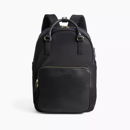 The Rowledge - Womens Backpack - Black/Gold/Grey in Nylon – Lo & Sons
