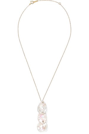 Mizuki | 14-karat gold, pearl and diamond necklace | NET-A-PORTER.COM