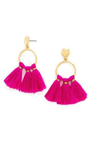 Hot Pink Tassl Earrings
