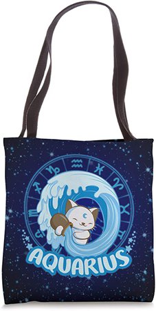 Amazon.com: Kawaii Cats Astrology Zodiac Aquarius Tote Bag