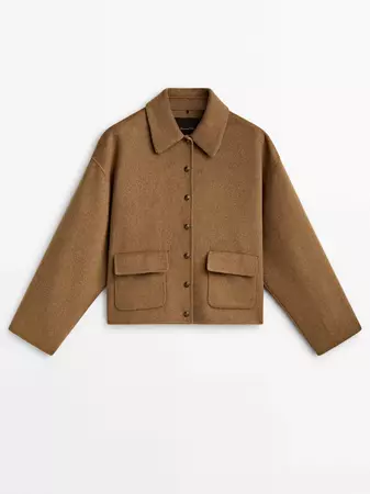 Cropped jacket with snap-buttons and pockets - Massimo Dutti