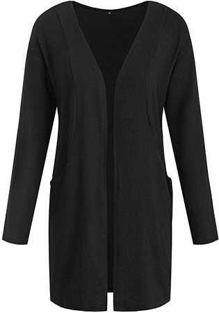 Amazon.com: LAISHEN Women's Cardigans Open Front Casual Loose Shirt with Pockets Long Sleeve Lightweight Coat（Striped03,M: Clothing