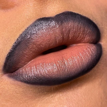 black/brown ombre lips