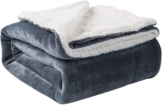Amazon.com: NANPIPER Sherpa Blanket Warm Blankets for Winter Super Soft Fuzzy Flannel Fleece/Wool Like Reversible Velvet Plush Couch Blanket Lightweight(Light Grey Throw Size 50"x60"): Home & Kitchen