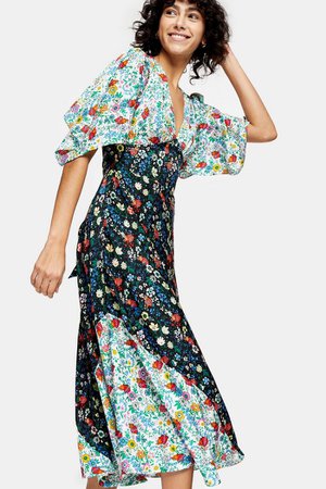 IDOL Mixed Print Midi Dress | Topshop