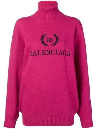 Balenciaga Suéter Con Cuello Tortuga y Logo - Farfetch