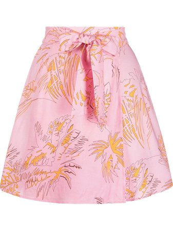 Palm Angels Palm tree-print bow-detail A-Line Skirt - Farfetch