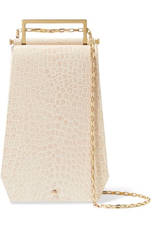 Maison Etnad | Eloine croc-effect leather shoulder bag | NET-A-PORTER.COM
