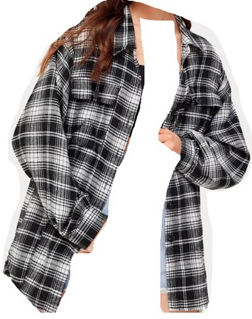 black and white oversized flannel
