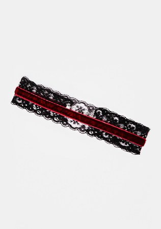 Velvet Band Floral Lace Choker Red Black – Dolls Kill