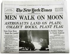 newspaper NYT Men Walk On Moon