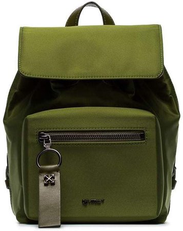 khaki structured-pocket mini backpack