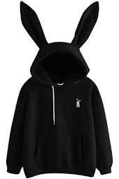 black hoodie with bunny ears