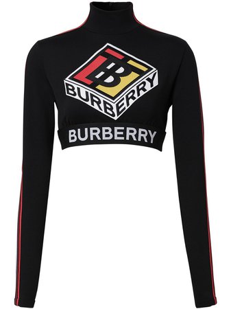 Burberry Graphic Logo Stretch Crop Top Ss20 | Farfetch.com