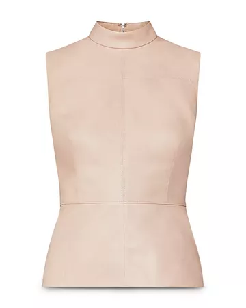 BCBGMAXAZRIA Faux-Leather Sleeveless Top | Bloomingdale's