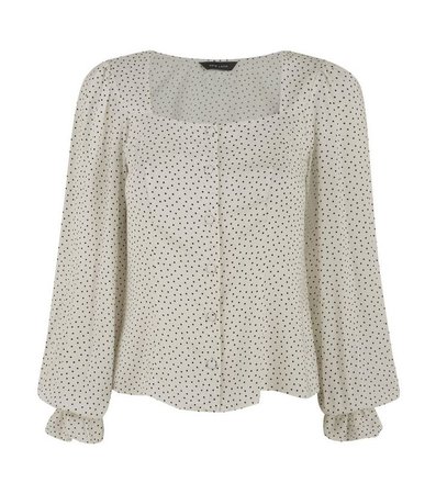 White Spot Square Neck Blouse | New Look