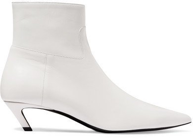 Talon Slash Leather Ankle Boots - White