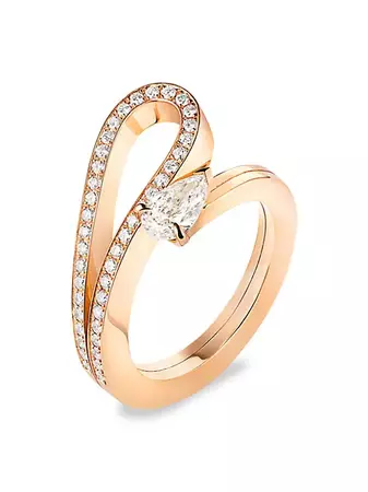 Shop Repossi Serti Inversé 18K Rose Gold & Diamond Ring | Saks Fifth Avenue