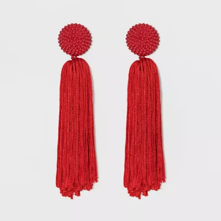 SUGARFIX By BaubleBar Beaded Studs Tassel Drop Earrings - Red : Target