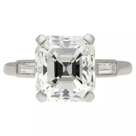 Cartier emerald-cut diamond ring, French, circa 1935. For Sale at 1stDibs | cartier engagement rings, cartier diamond ring engagement, cartier emerald cut engagement ring