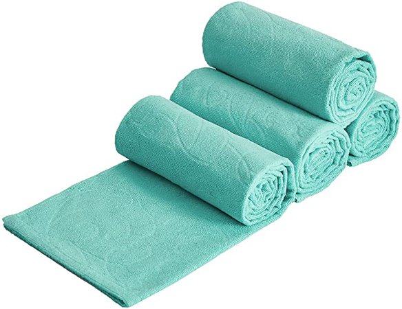 Amazon.com: Quick Dry Beach Towels 4 Pack Soft Microfiber Pool Towel Absorbent Bath Towel Set Lightweight Solid Color Towel for Kids Adults Sunbathing Poolside Blankets-30 x60,Teal: Kitchen & Dining