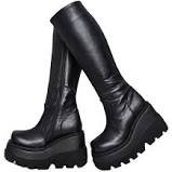 platform knee high boots goth - Google Search