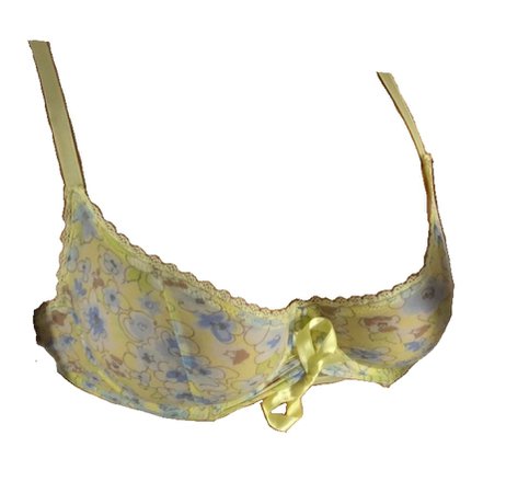 yellow blue flower bra